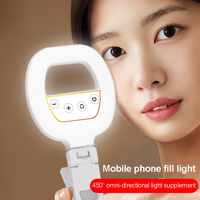 充電式 Led ライトモバイル Selfie リングライトビデオ撮影用ライト携帯電話ライトクリップ Led ライト写真補助光