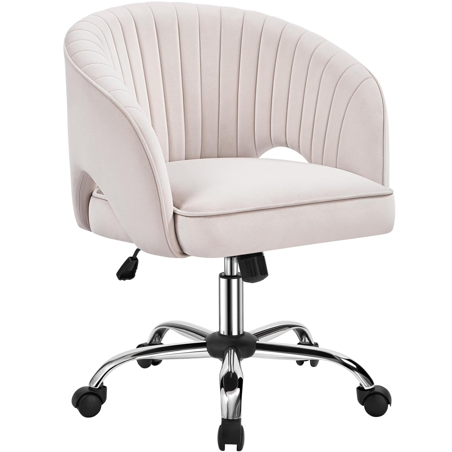 Modern Tufted Barrel Velvet Vanity Desk Chair,Upholstered Swivel Armchair With Wheels, Customized