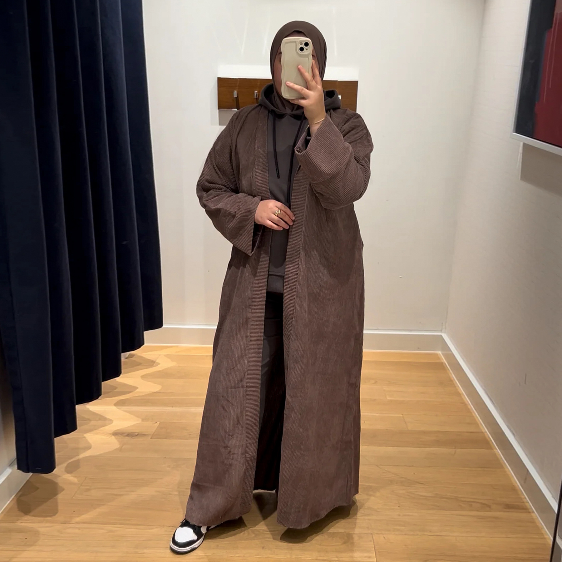 モロッコオープンコーデュロイアバヤイードイスラム教徒の女性のドレス Jalabiya ラマダンドレスドバイアバヤカフタン秋アラブカーディガンローブ