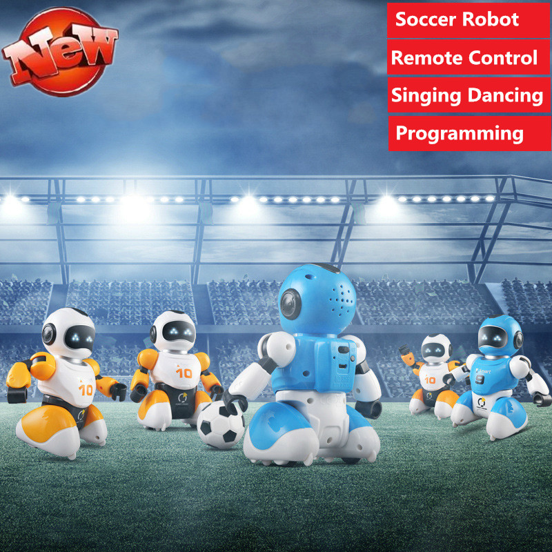 1 セット 2 個ロボット RC サッカーロボット電動ダンスサッカーシミュレーションロボットプログラム可能な教育親子プレイゲーム