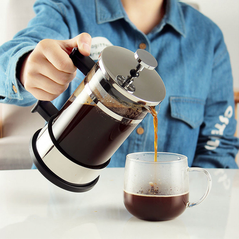 コーヒーフレンチプレスポットフィルター高ホウケイ酸ガラスハンドパンチコーヒーポット多機能醸造茶ミルクポットツール
