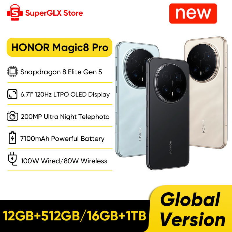 HONOR Magic8 Pro グローバル バージョン Snapdragon 8 Elite Gen 5 6.71 インチ OLED ディスプレイ 7100mAh バッテリー 100W スーパーチャージ サポート eSIM NFC