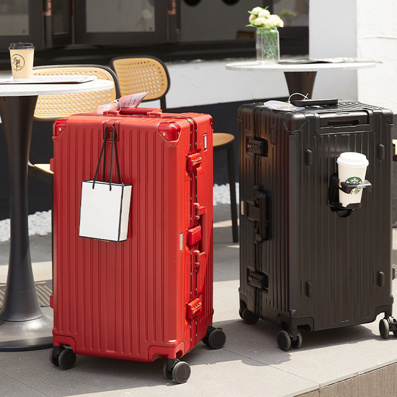 34 inch Oversized Suitcase Thickened PC Aluminum Frame  Trolley Case Multifunction 20 inch Carry on Lugagge Travel Essentia