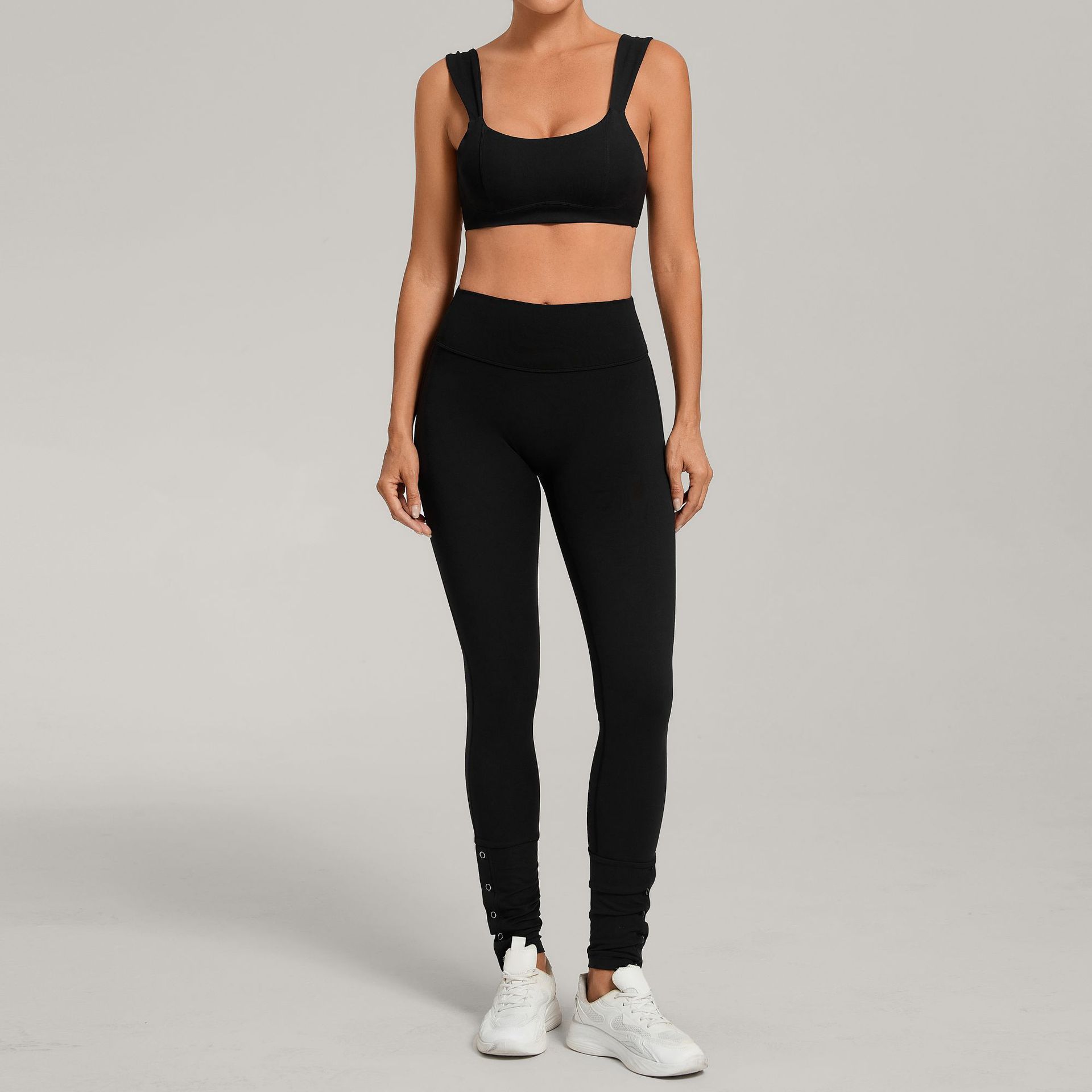 2 Pieces Gym Set for Woman Sportswear Pro Gym Clothes Woman Yoga Set Activewear Fitness and Training Apparel Black Pink Orange