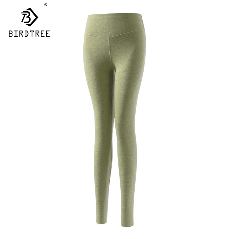BirdTree シルクカシミヤ スリムロングジョンズ 女性用 ハイストレッチ あったかソフトボトムパンツ 2026秋冬 P49406QM