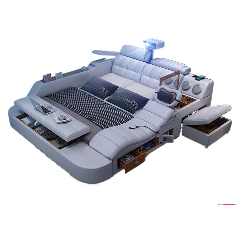 スマートベッド、マスターベッドルーム、クイーンベッド、プロジェクターベッドルーム、多機能マッサージベッド