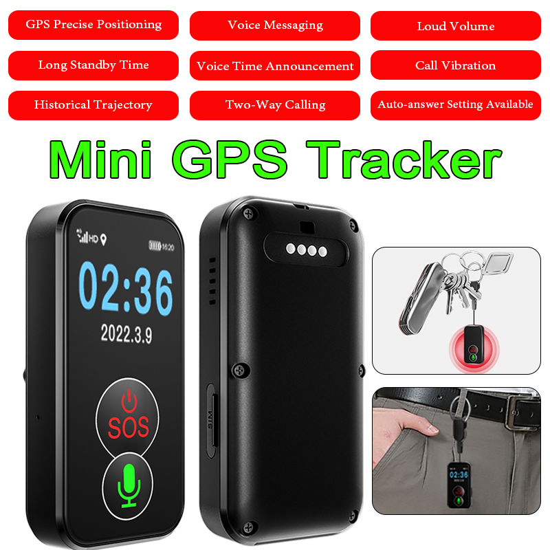 ミニ GPS トラッカー 4G 追跡 SOS 音声制御ボタン付き 防水多精度測位ペンダント 高齢者用