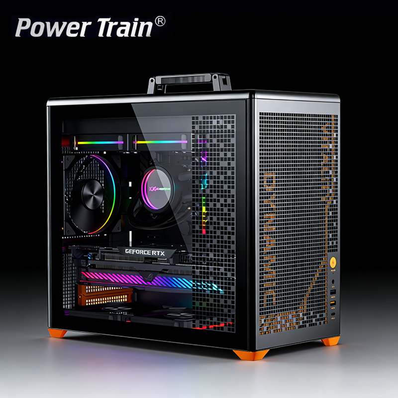 パワートレイン P80 コンピュータシャーシ MATX ITX デスクトップハンドヘルド PC ケースサポート 240 水冷ホストシェル ホワイトオープンフレームケース