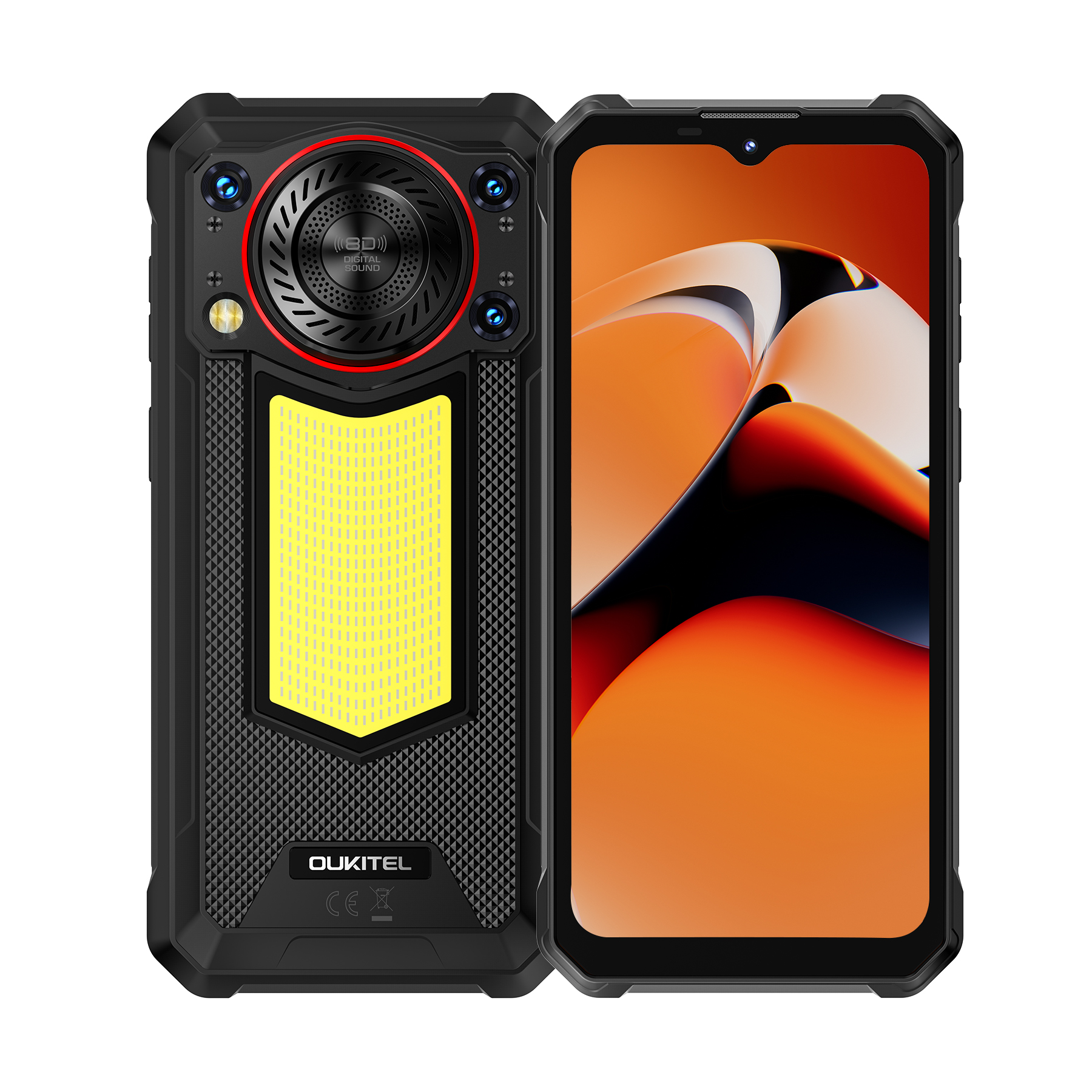 OUKITEL WP53 頑丈な電話、24GB 128GB 11000mAh Android 15 6.52インチ NFC 13MP カメラ携帯電話、128dB スピーカー