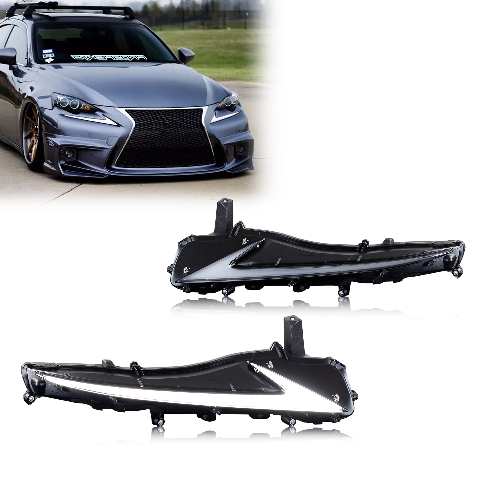 LED デイタイムランニングライトキット レクサス IS250 IS350 IS200t IS300 ISF 2017-2020 シーケンシャル信号 DRL (2014-2016 IS には適合しません)