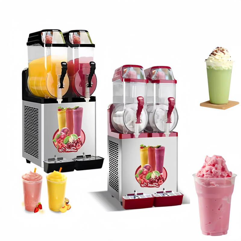 2025 Hot Selling Product Table Top 2 Tank Frozen Slush Drink Machine Commercial Ice Slush Juicer Machine