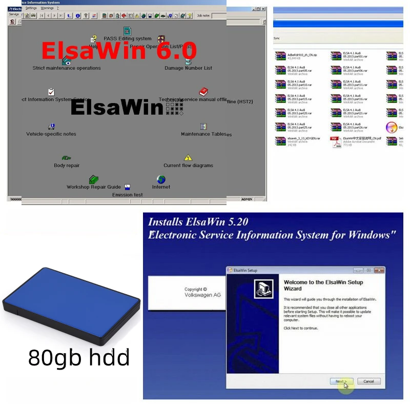 2026 ホット販売 ElsaWin 6.0 最新バージョン V-W A-udi 自動車修理ソフトウェア動機 Elsa Win 6.0 まで 2017 ElsaWin 6.0 V-W