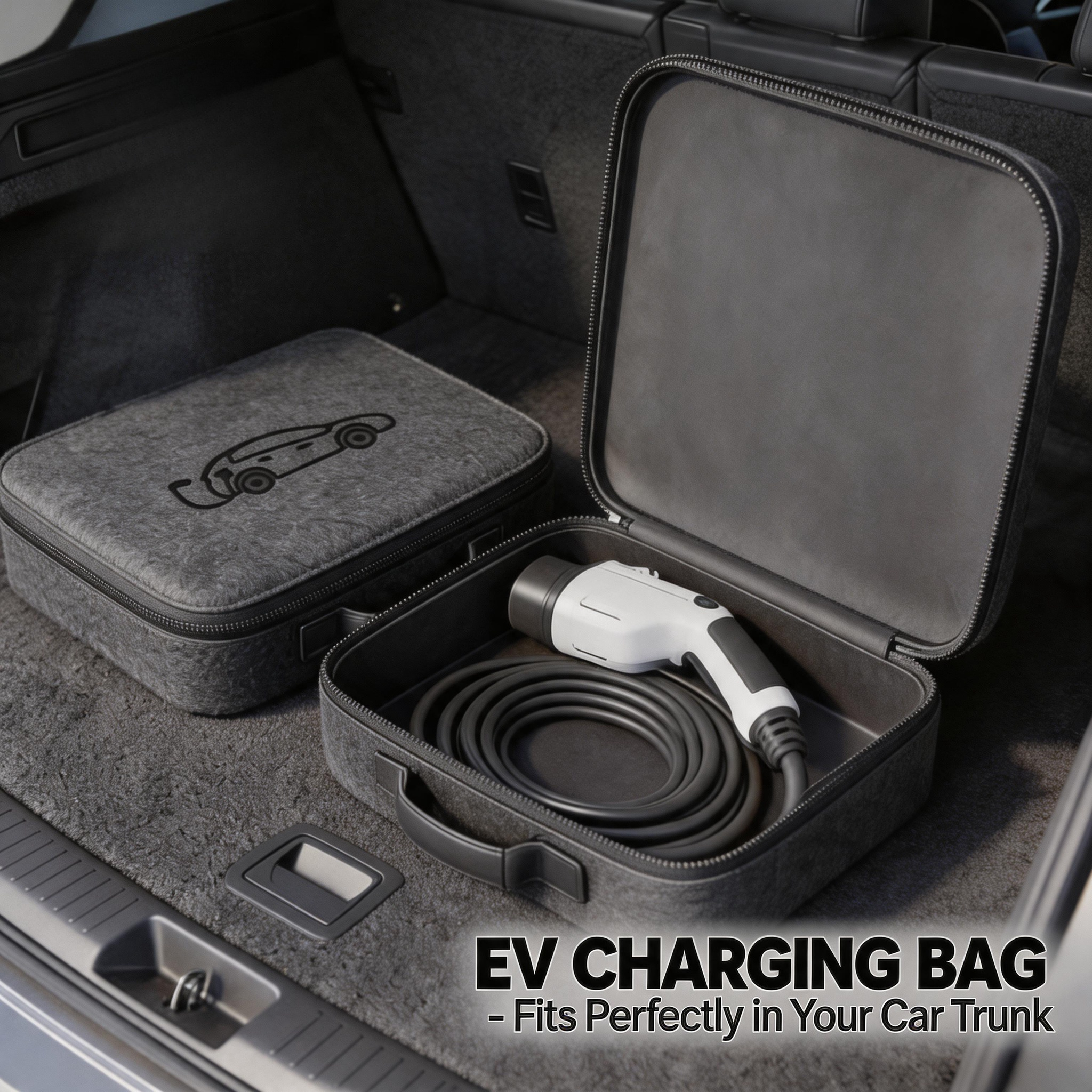 傷つきにくい防塵新エネルギー車両充電ガン収納袋ポータブル EV 充電器ケーブルバッグ自動収納袋