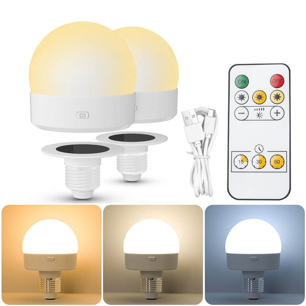3 色/RGBCW LED 電球 E27 5V USB 充電式ライトリモコンタッチ調光可能な雰囲気ランプ寝室のベッドサイドバー用