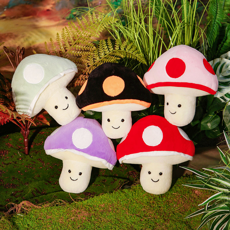 Mushroom Plush Toys Cute Mushroom Plushie Stuffed Plants Kawaii Soft Pillows Home Decor Kids Gift Red Pink  Blue Mushroom Doll