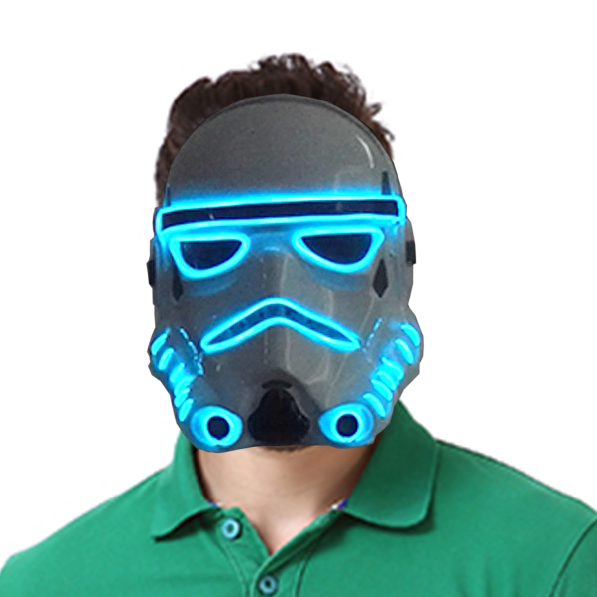 ハロウィン LED マスクコスプレスターフィルム戦争フルフェイスヘッドギアマスク光る点滅ネオンライトマスクダークナイトパーティー用