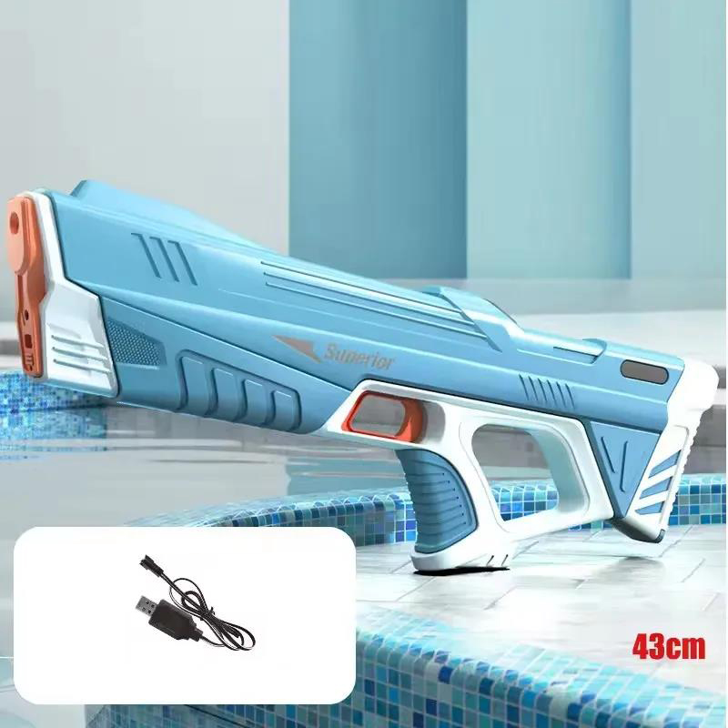 新しい電動水鉄砲子供卸売自動吸水バッテリーディスプレイ大容量男の子の水遊びおもちゃ水鉄砲