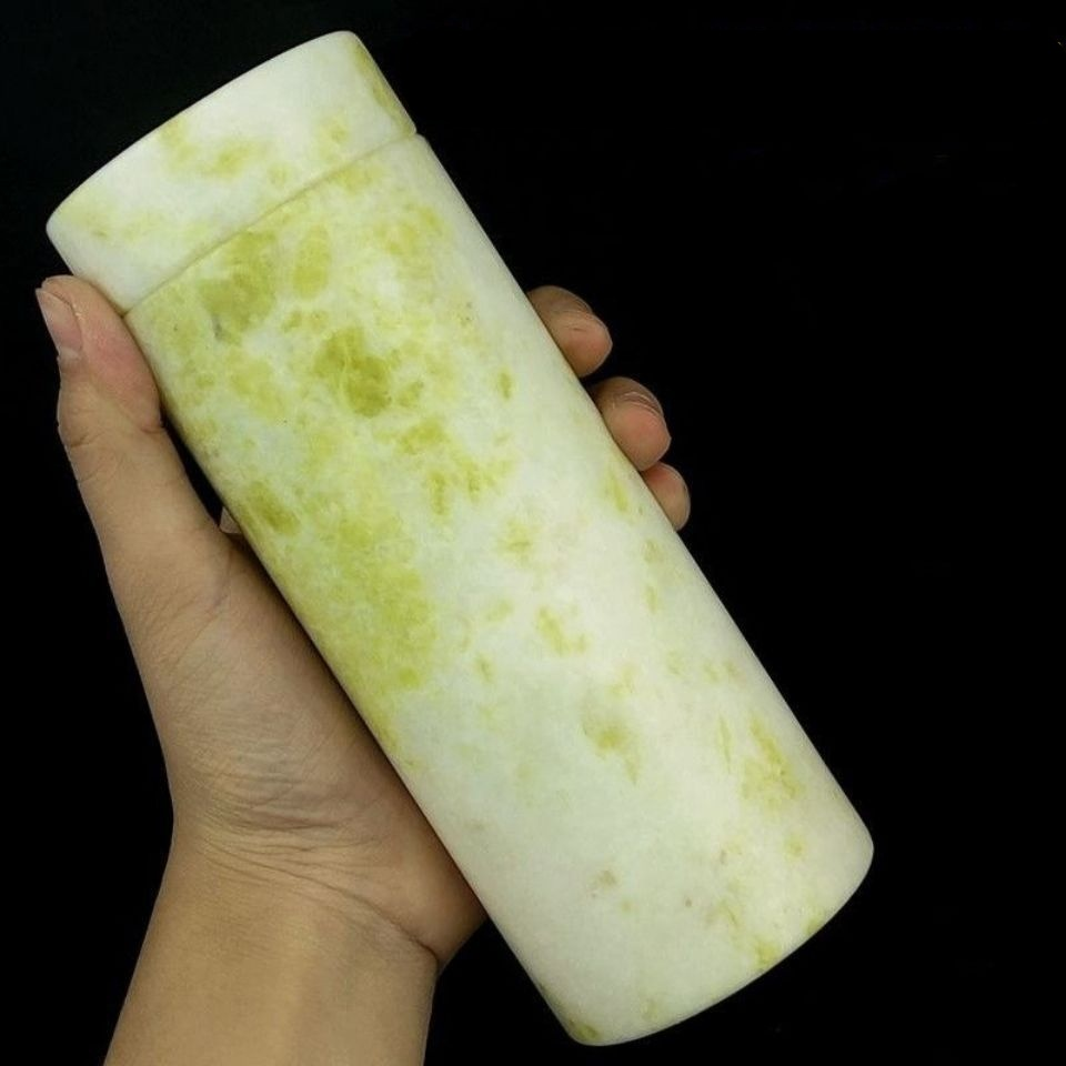 天然翡翠ティーカップストレート水カップコーヒーマグ箸置き水ボトル本物の中国の翡翠石手彫り健康ティーカップ