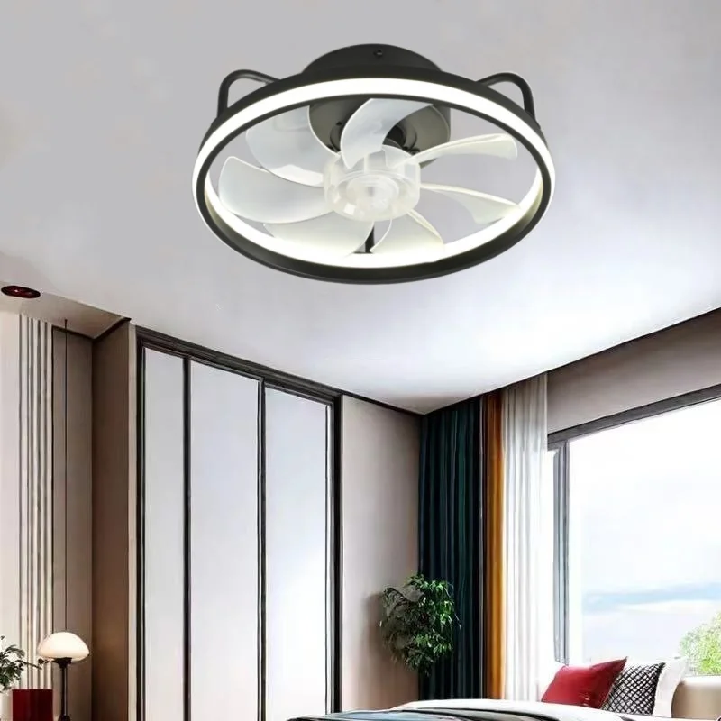 55W シーリングファン ライト付き、シーリング LED ライトファン リモコン付き、LED ランプ付き電動ファン ホームルーム ベッドルーム用 34cm