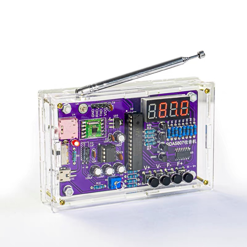 DIY FM ラジオ電子キット 87-108MHz 調整可能な周波数デジタルディスプレイはんだ付けプロジェクト練習はんだ RDA5807S