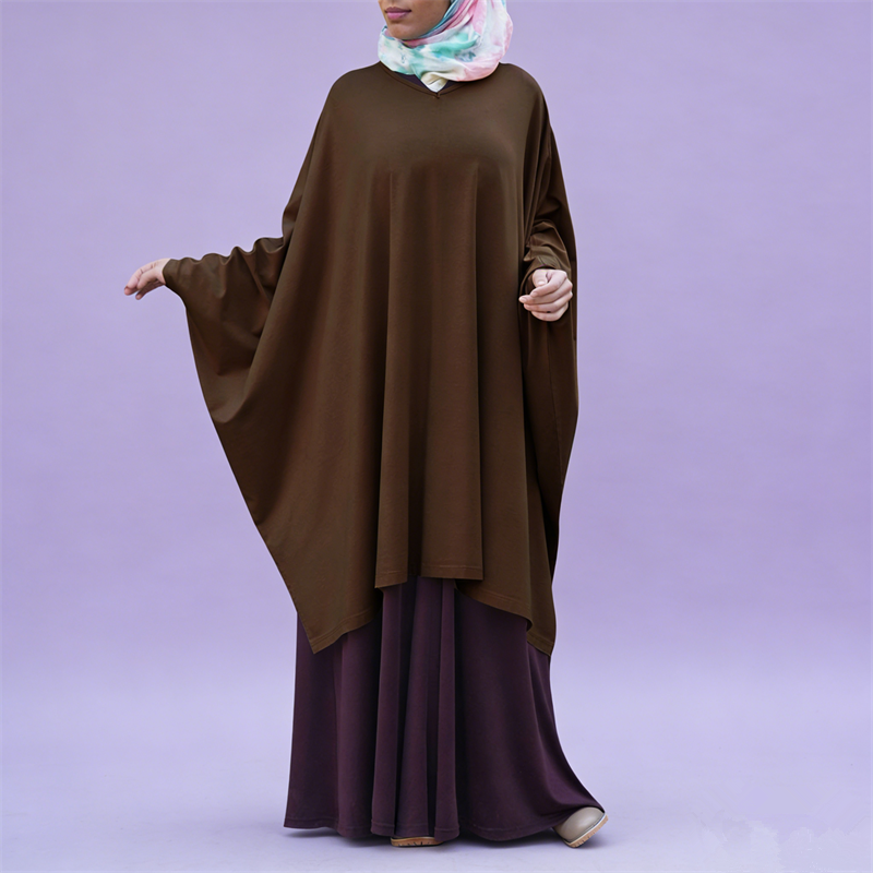 Ramdan イスラム教徒 Khimar ロングトップス女性祈りの衣服アラブイスラム服アバヤカフタンイードジェラバトルコ Jalabiya カフタンローブ