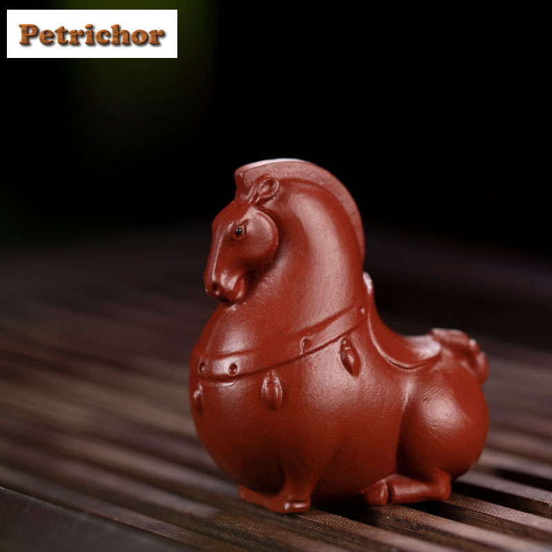 宜興紫粘土唐王朝馬茶ペット古代幸運モデル茶置物プレイおもちゃ茶像装飾品を上げることができますギフト