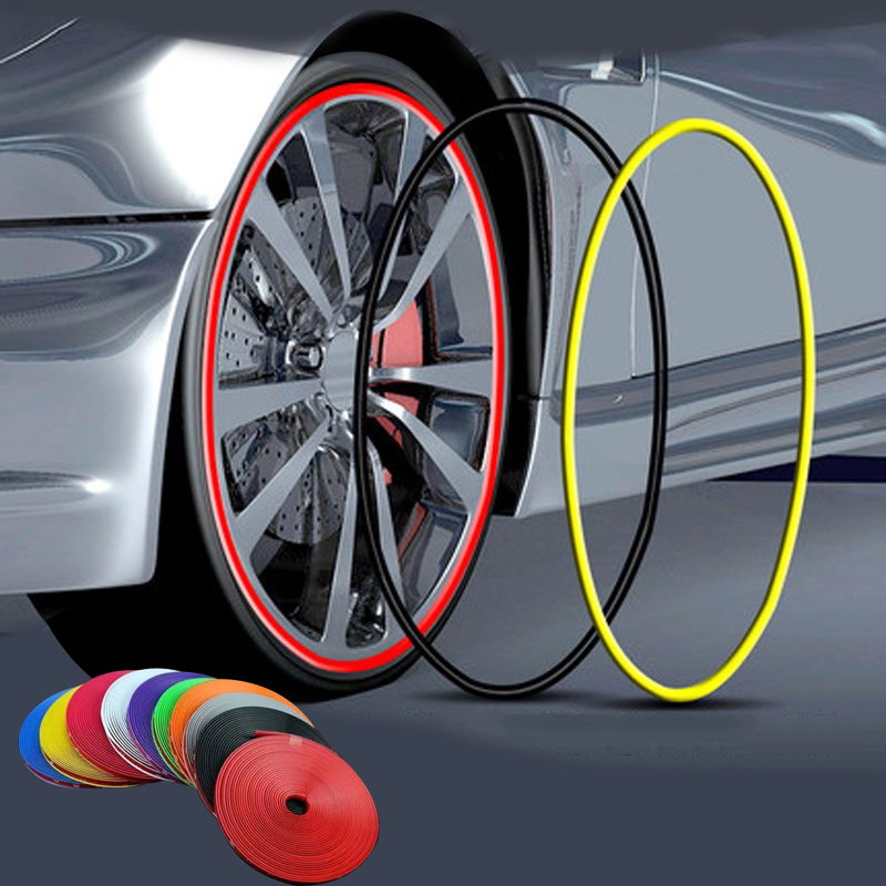 4 メートル / 8 メートル車のホイールリム StylingBright マット車のホイールステッカータイヤ保護カバーホイールエッジプロテクター車のリム保護ストリップ