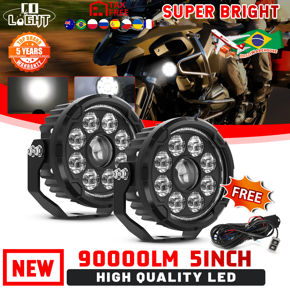 CO LIGHT オートバイ LED 運転作業ライト 5 インチ DRL スポットライト補助オフロード溝ポッドライトモトオフロード米国 12V 24V