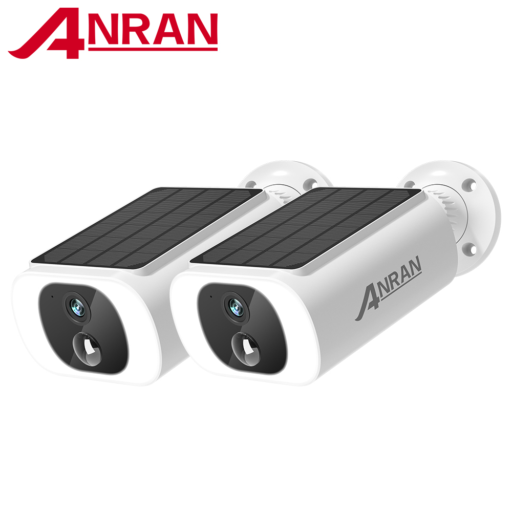 ANRAN 2/3/4 個屋外ワイヤレス WIFI カメラ 2.4 グラム 3MP バッテリーソーラーセキュリティカメラ投光器カラーナイトビジョンローカルアラーム