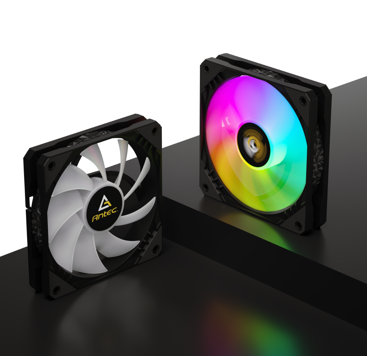 Antec コンピューターケースファン PC 120mm 12V RGBファン 4ピン PWM CPU デスクトップコンピューターの放熱用 カラフルな内外