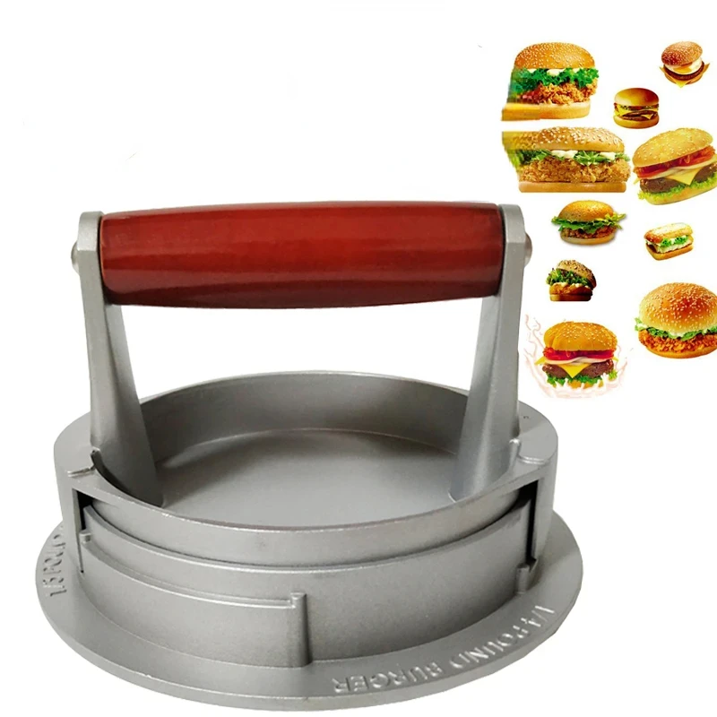 高品質丸型ハンバーガープレスアルミ合金ハンバーガー肉牛肉グリルバーガープレスキッチン食品型ドロップシッピング