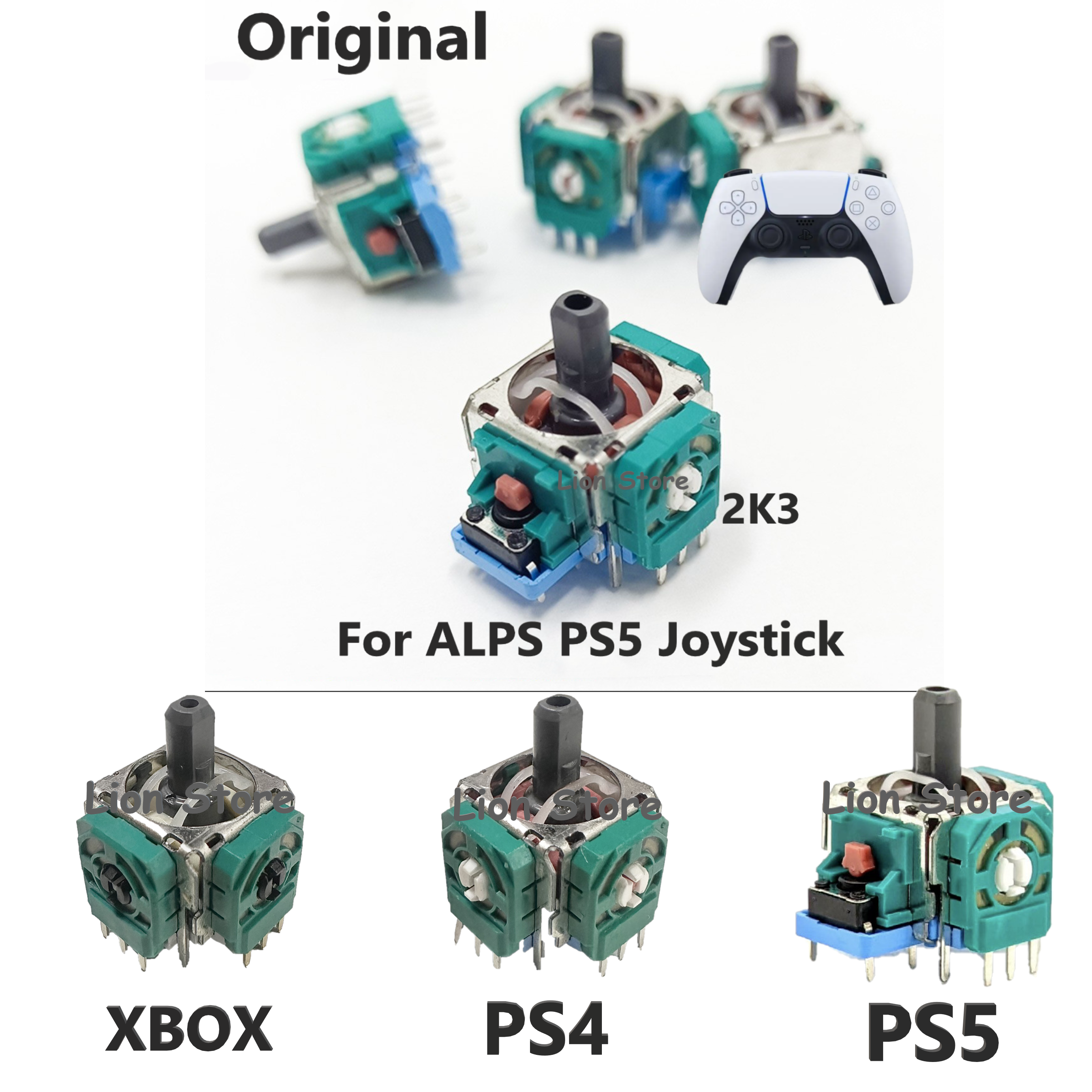 100 個 ALPS PS5 PS4 XBOX Pro コントローラ 3D ジョイスティック Play Station5 オリジナルロッカー 300 万サイクル寿命修理