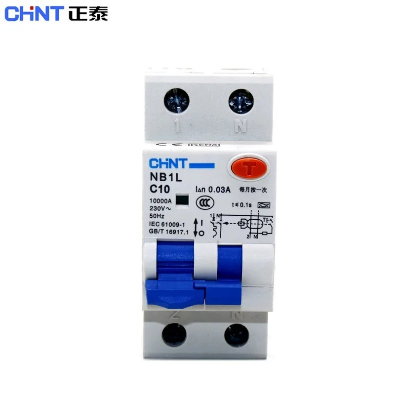 CHINT NB1L RCBO タイプ A 6A 10A 16A 32A 40A 30MA 過電流保護磁気付き残留電流作動サーキットブレーカー