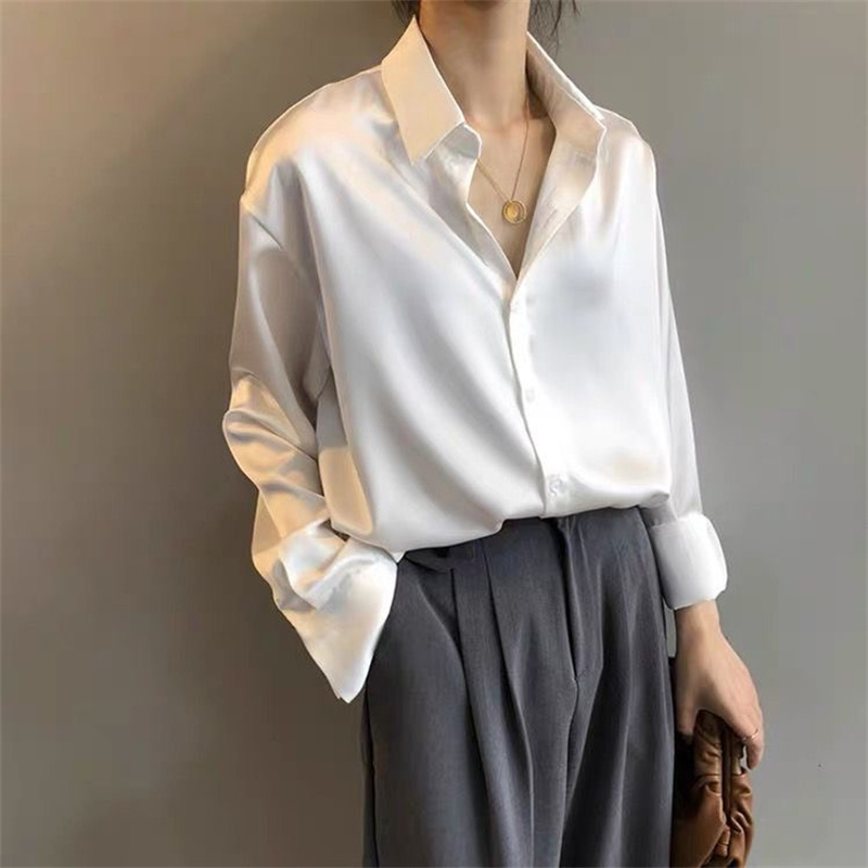 女性春秋スタイルブラウスシャツレディカジュアル長袖ターンダウン襟 Blusas トップス DF4849