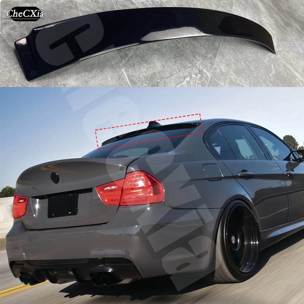 E90 ルーフスポイラー 2006-2012 BMW 3 シリーズ 320i 325li 328i ABS 材料カーボンファイバー外観ルーフリアスポイラートップウイング