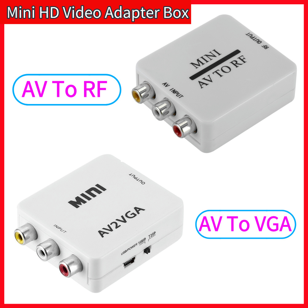 ポータブル AV から RF ミニ HD ビデオコンバータアダプタボックス RF アンプ TV スイッチャー AV RCA CVBS から VGA ビデオ HDTV アダプタボックス