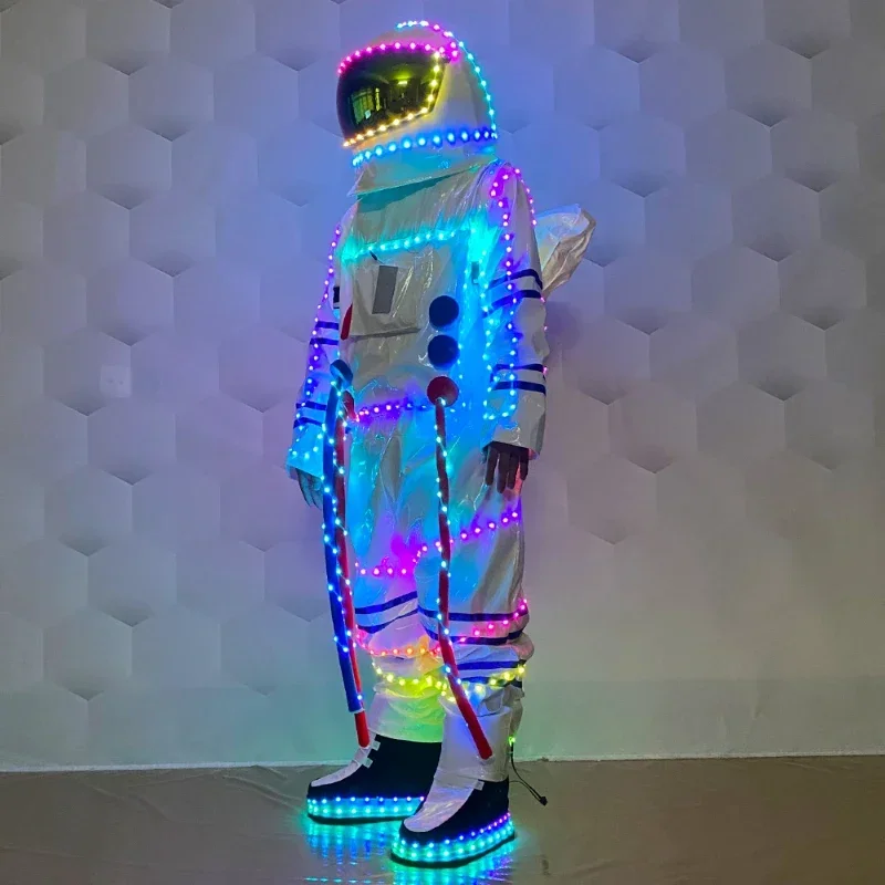 LED 宇宙服ダンスパフォーマンスウェアインタラクティブな雰囲気発光衣装小道具お祝いパーティーレイブショー衣装