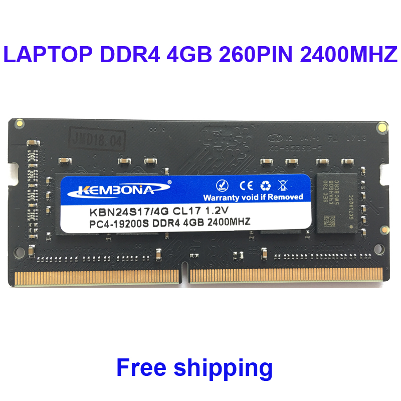 Kembona メモリ RAM ラップトップ DDR4 4GB 2400MHz 4G ノートブック用 SODIMM RAM モジュール 260ピン 2666MHz