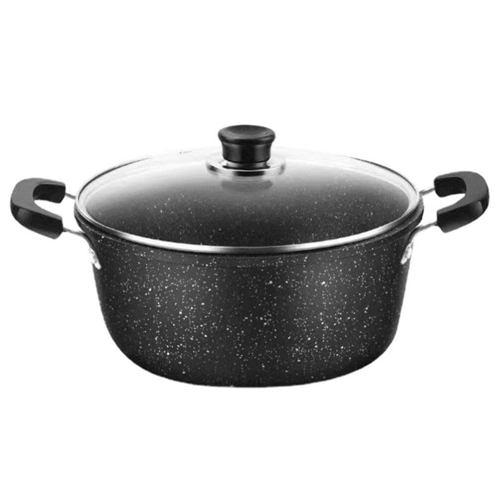 Maifan ストーンスープポットユニバーサル両耳キッチン用品スープ蓋付き調理麺スープガス電磁調理器用