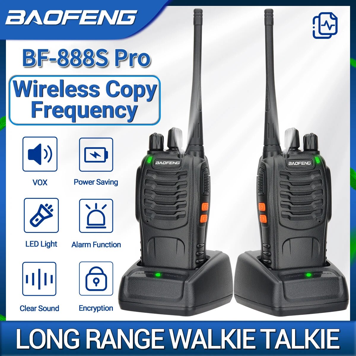 Baofeng BF-888S プロトランシーバーワイヤレスコピー周波数長距離ポータブル UHF 400-470MHz ハム双方向ラジオキャンプホテル用