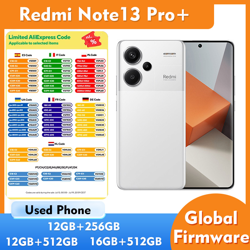 Redmi Note 13 Pro Plus 5G 6.67インチ 2712x1220px 5000mAh 充電 120W 中古電話