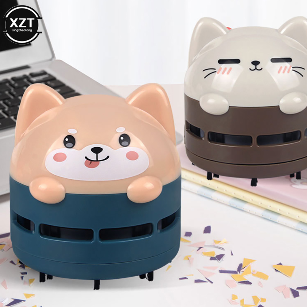 かわいい漫画の動物柄充電式ワイヤレス掃除機ミニ車の掃除機ハンドヘルド USB デスクトップ掃除機