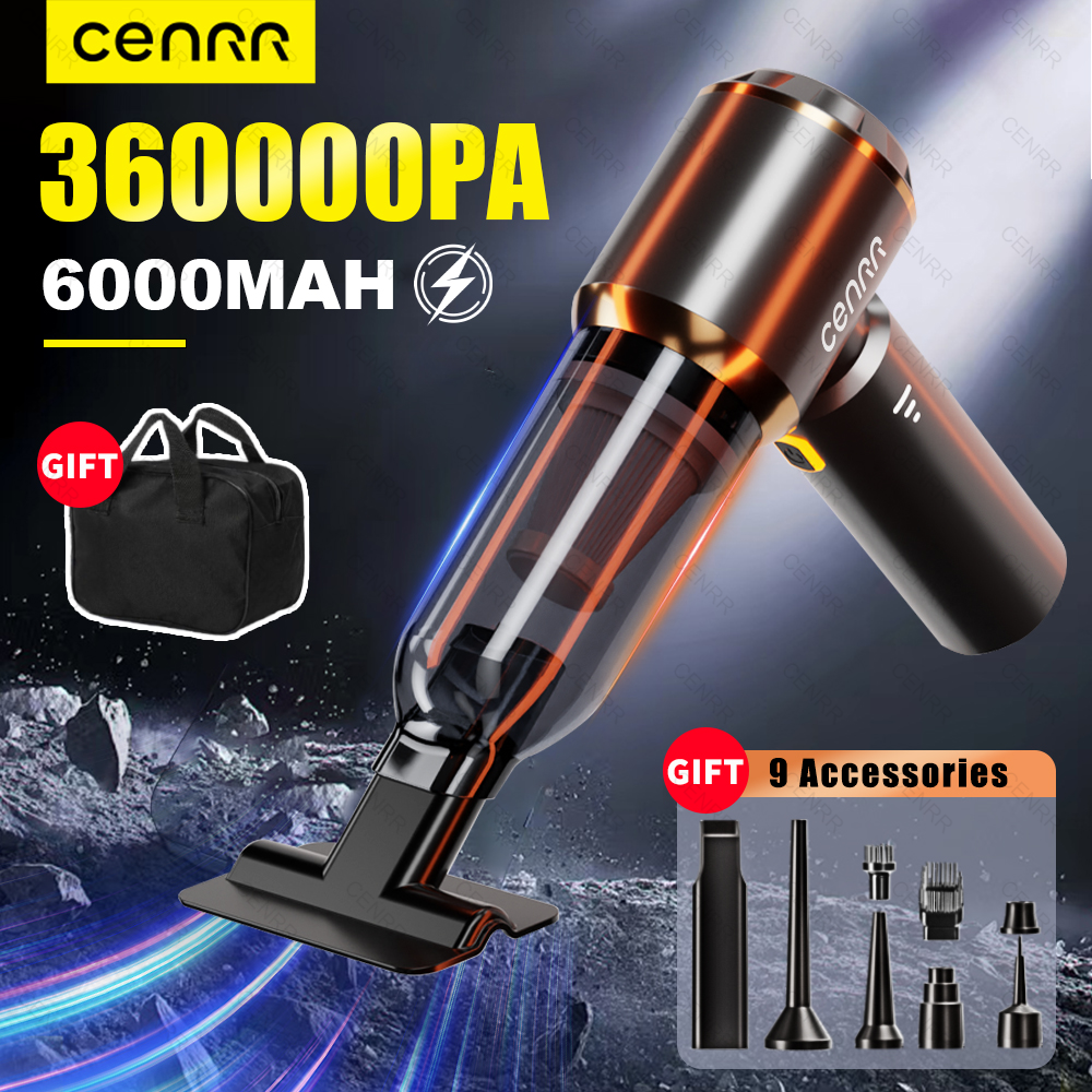 CENRR 360000PA 強力な車の掃除機ミニハンドヘルドワイヤレスカークリーナー強力な吸引掃除機家電