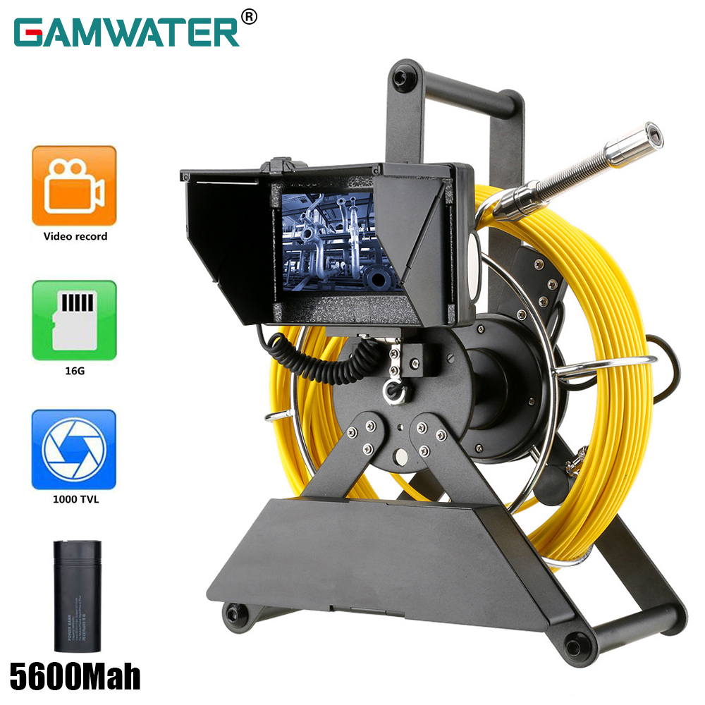 GAMWATER 4.3 "IPS 下水道管検査カメラ 17 ミリメートル/22 ミリメートル内視鏡カメラ HD 1200TVL IP68 5600MHA バッテリーボアスコープ