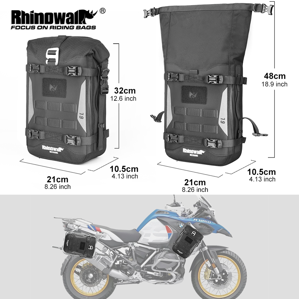 Rhinowalk オートバイバンパーバッグ防水 6L モーターフレームクラッシュバーバッグインナーサポートボードサイクリングツール旅行荷物ボックス