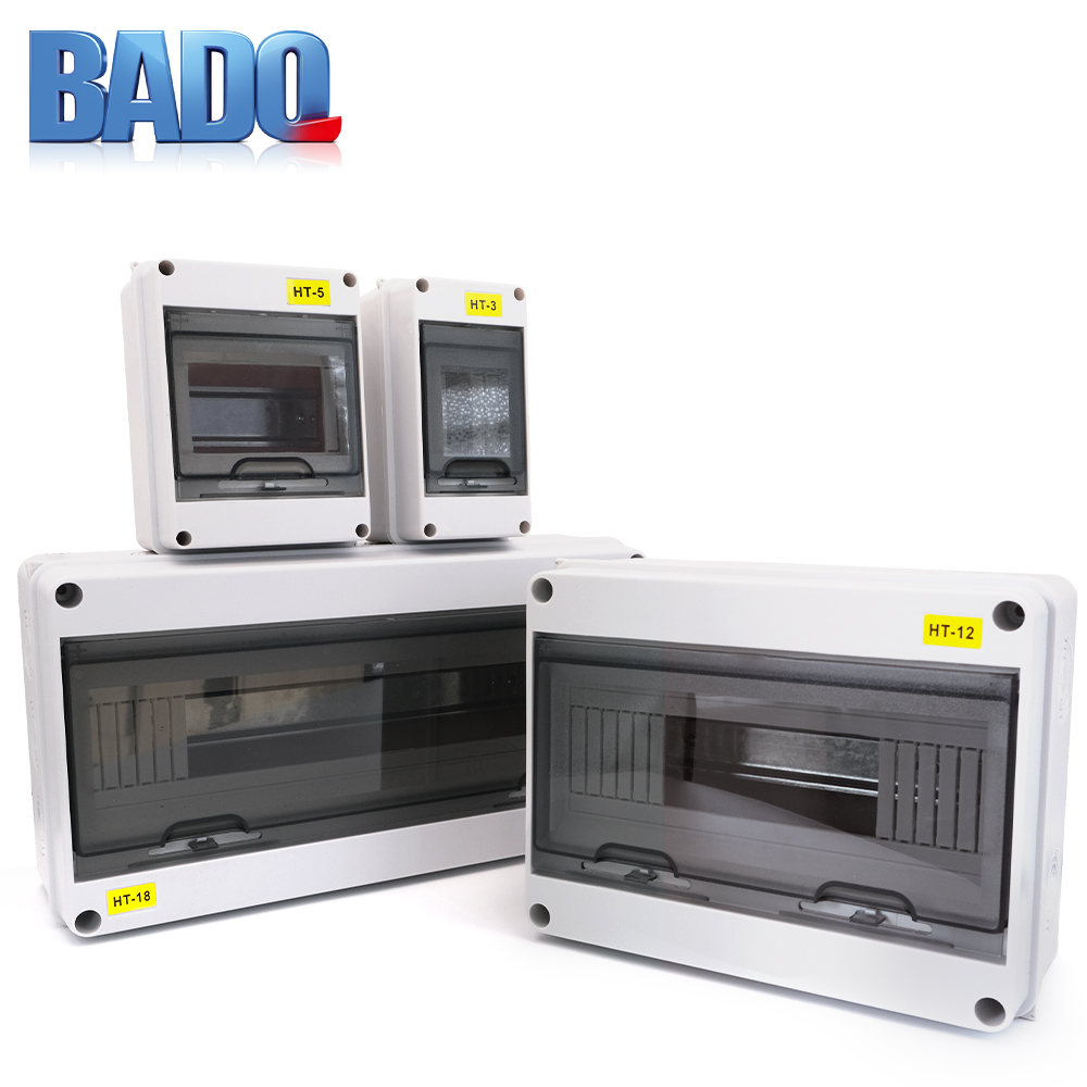 HT Series IP65 Waterproof Distribution Box, 2-15 Way PC Plastic Outdoor Electrical Junction Box Enclosure
