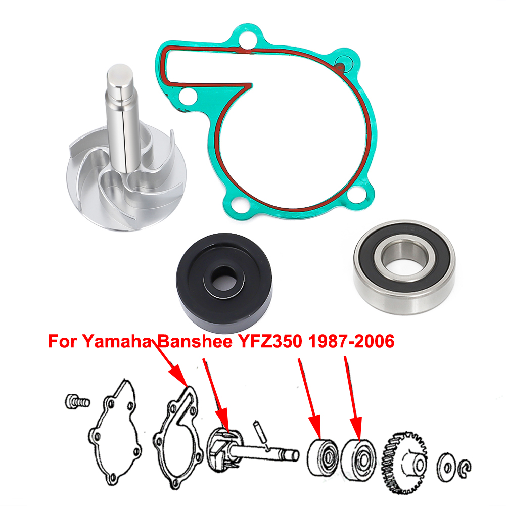 ウォーターポンプアルミビレットインペラベアリングシールガスケットヤマハバンシー 350 YFZ 350 YFZ350 1987-2006