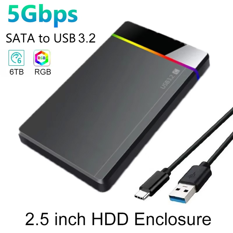 2.5 インチ HDD エンクロージャ SATA から USB 3.2 ラップトップ PC 用外付けモバイルハードドライブケース 5Gbps スピードエンクロージャ SATA SSD HDD 収納ケース