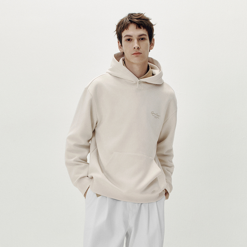 Semir 男性パーカースエード感触プリント刺繍フード付きプルオーバークラシックソフトカジュアルスタイル秋トレーナー 2026