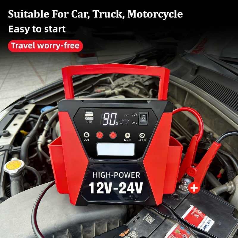 56000mAh ヘビーデューティ 12V/24V 車ジャンプスターター 4000A ピーク電流ブースターパワーバンクジャンプスターター付きトラックバッテリー用